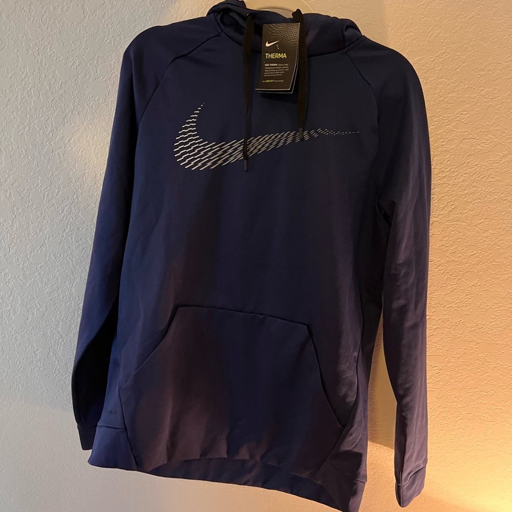 Nike therma blue hoodie mens size M with tags